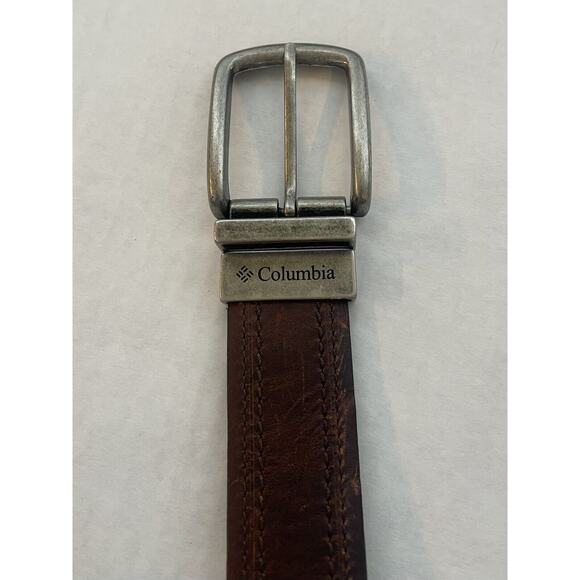 Columbia Mens Two-In-One Reversible Belt 36/90 Genuine Leather Brown Black - Picture 3 of 7
